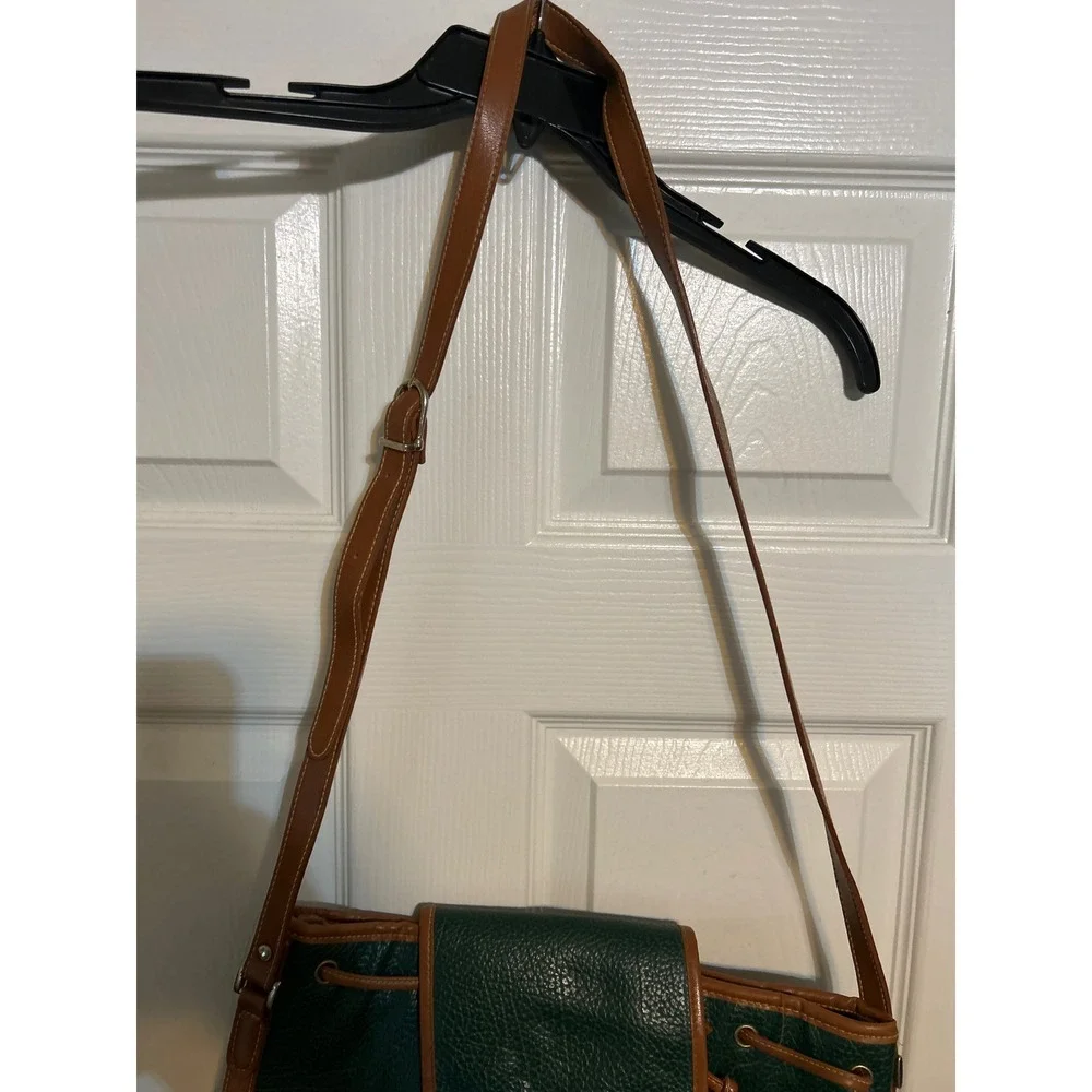 Cleopatra Vintage Forest Green Pebbled Faux Leather Crossbody Drawstring‎ Bag